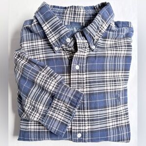 Ralph Lauren Men’s Blake Blue Oxford Plaid Button Down Cotton Shirt Size 2XL